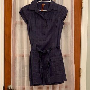 Purple short sleeve cotton dress